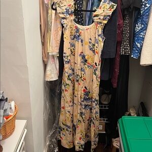 The Great Dove Ruffle Shoulder Maxi Dress Size 0